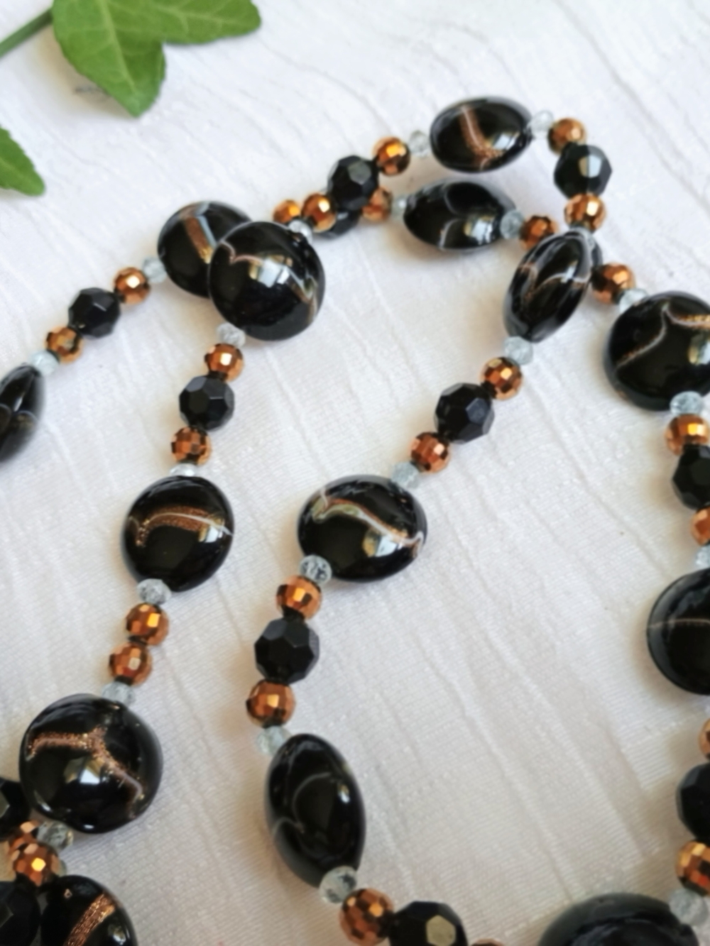 🖤 WHIMSIGOTHIC 🖤 Y2K Handmade Dichroic Glass & Acrylic Bead Necklace, Gothic